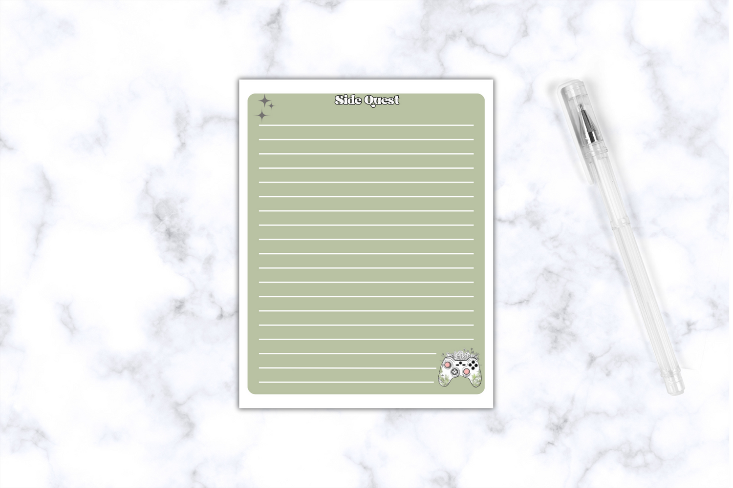 Side Panel Notepad Side Quest Notepad – COZYBOOKISHGAMER