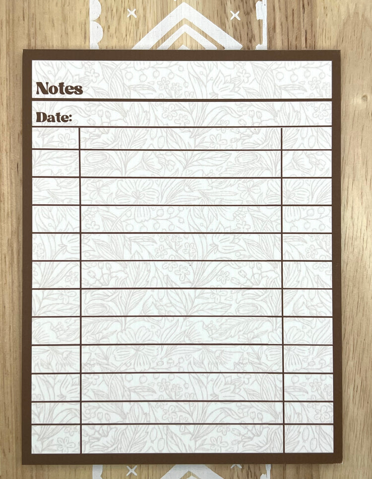 Library Card Notepad